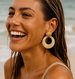 Kenle Shell Earring - Marble