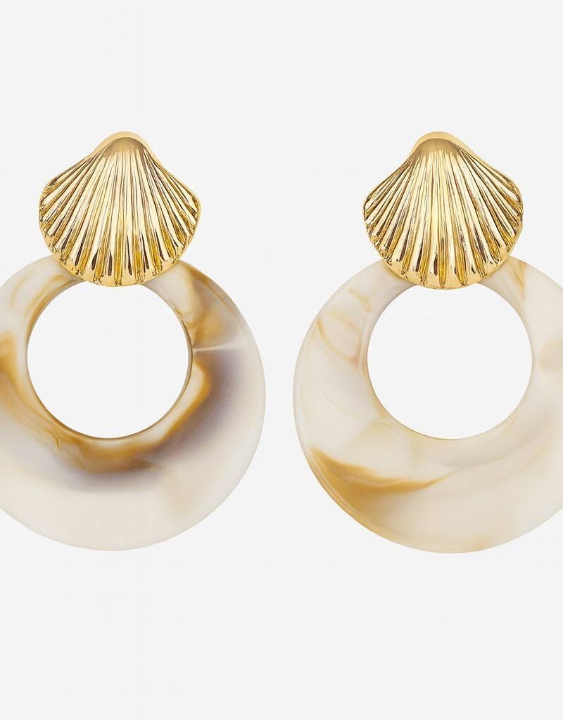 Kenle Shell Earring - Marble