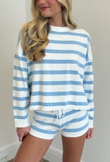 Striped Long Sleeve Top and Short Set