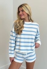 Striped Long Sleeve Top and Short Set