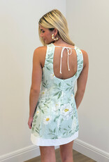 Floral Sleeveless Tie Back Mini Dress