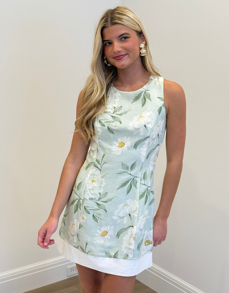 Floral Sleeveless Tie Back Mini Dress