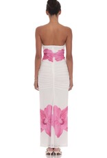 Lucy In The Sky Embellished Floral Strapless Bodycon Maxi Dress