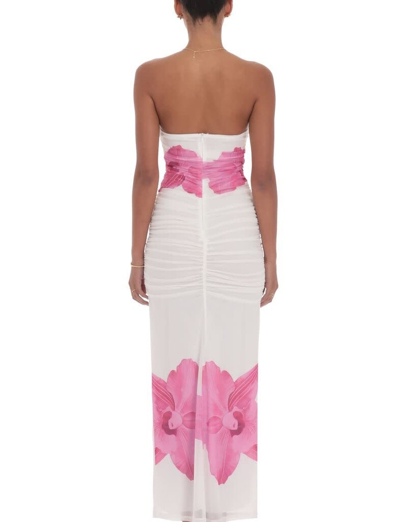 Lucy In The Sky Embellished Floral Strapless Bodycon Maxi Dress