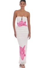 Lucy In The Sky Embellished Floral Strapless Bodycon Maxi Dress