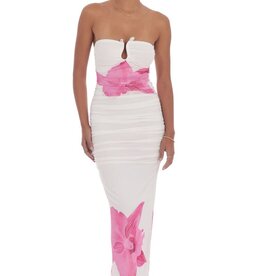 Lucy In The Sky Embellished Floral Strapless Bodycon Maxi Dress