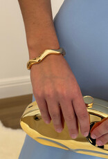 Zig Zag Hinged Cuff Bracelet Gold