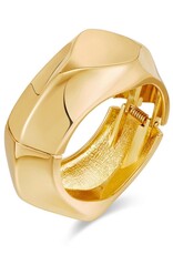 Dimensional Hinged Cuff Bracelet Gold