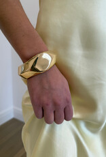 Dimensional Hinged Cuff Bracelet Gold