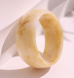 Irregular Translucent Cuff Bracelet Cream