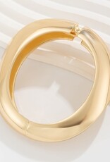Wide Hinged Cuff Bracelet Gold