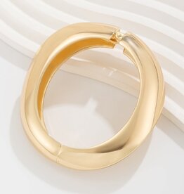 Wide Hinged Cuff Bracelet Gold