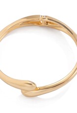 East West Thin Hinged Cuff Bracelet Gold