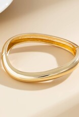 Irregular Hinged Cuff Bracelet Gold