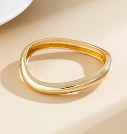 Irregular Hinged Cuff Bracelet Gold