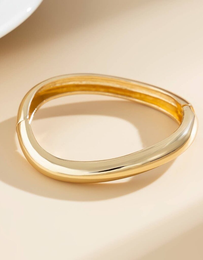 Irregular Hinged Cuff Bracelet Gold