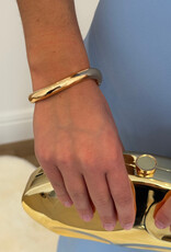 Irregular Hinged Cuff Bracelet Gold