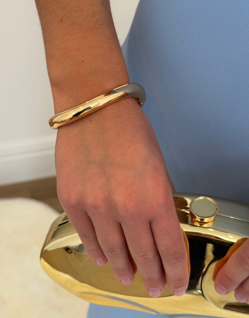 Irregular Hinged Cuff Bracelet Gold
