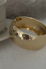 Hammered Hinged Cuff Bracelet Gold