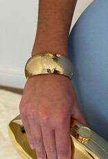 Hammered Hinged Cuff Bracelet Gold