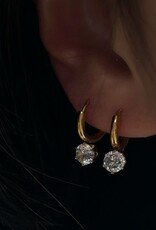 Simple Zircon Drop Earrings Gold