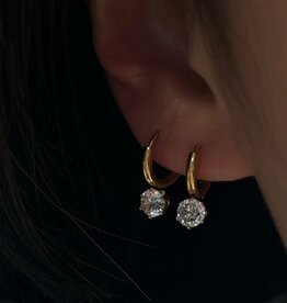 Simple Zircon Drop Earrings Gold