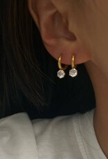 Simple Zircon Drop Earrings Gold