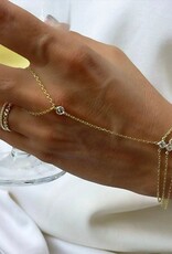 Layered Zircon Hand Chain Gold