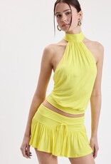 Valerie Mock Neck Halter Backless Crop Top