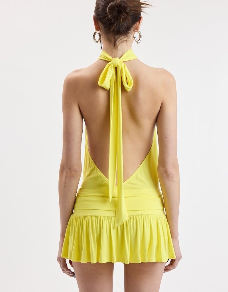 Valerie Mock Neck Halter Backless Crop Top