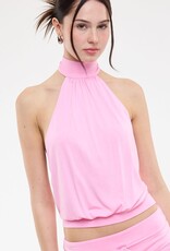Valerie Mock Neck Halter Backless Crop Top