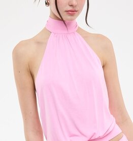 Valerie Mock Neck Halter Backless Crop Top