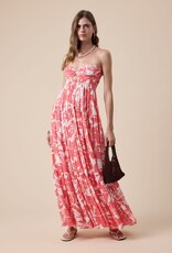 Floral Twisted Ruched Bust Maxi Dress
