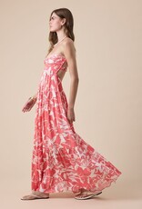 Floral Twisted Ruched Bust Maxi Dress