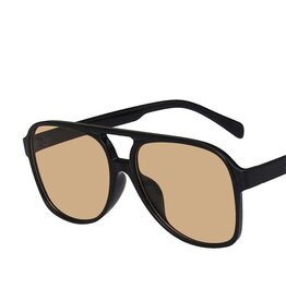 Vintage Double Bridge Aviator Sunglasses Light Black