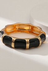 Black Gold Hinged Cuff Bracelet