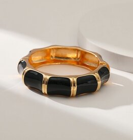 Black Gold Hinged Cuff Bracelet