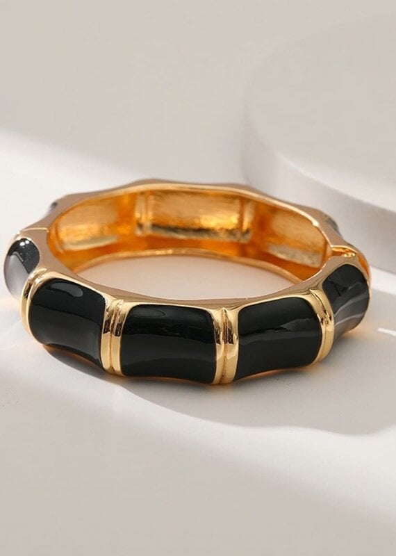 Black Gold Hinged Cuff Bracelet
