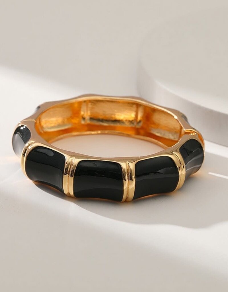 Black Gold Hinged Cuff Bracelet