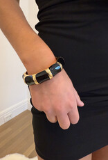 Black Gold Hinged Cuff Bracelet