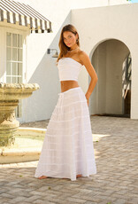 Brielle Strapless Frayed Textured Crop Top