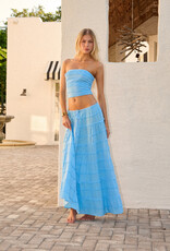 Brielle Strapless Frayed Textured Crop Top