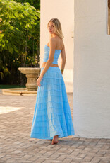 Brielle Strapless Frayed Textured Crop Top