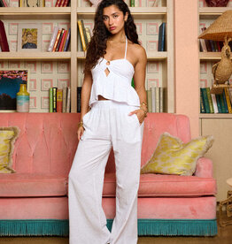 Marcella Ring Detail Flowy Crop Top