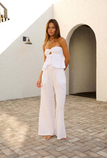 Iris Strapless Twist Flowy Crop Top