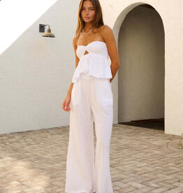 Iris Strapless Twist Flowy Crop Top