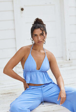 Olivia Triangle Halter Flowy Crop Top