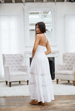 Carolina Halter Bead and Crochet Detail Maxi Dress