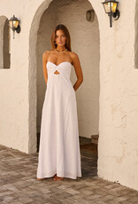 Eleanor Strapless Pleated Bust Strappy Back Maxi Dress