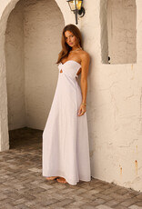 Eleanor Strapless Pleated Bust Strappy Back Maxi Dress